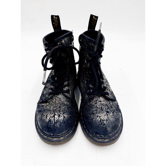 Dr. Martens size 12 Youth 1460 Crinkle Metallic Lace Up Boots - Picture 2 of 7